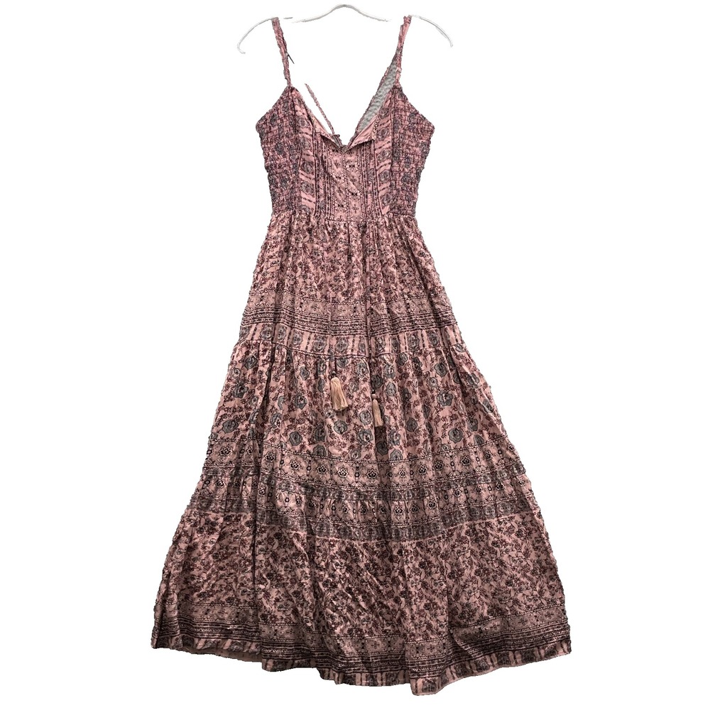 Angie Maxi Sun Dress 6 Small Floral Boho Summer Maximalist Garden Preppy Y2k 90s